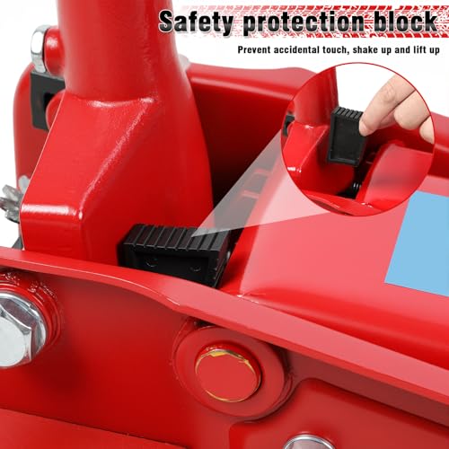 3 Ton Floor Jack (6600 lbs) - Heavy Duty Steel Low Profile Hydraulic Car Jack for Home Garage Use, Fast Lift Service Jack with Wheels, Lifting Range (Red - Large) - color: Red - Large