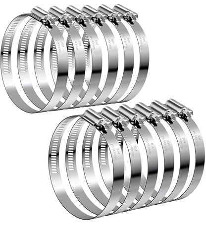 12Pack 3 inch Hose Clamps,Stainless Steel Large Hose Clamp Adjustable from 2-15/16"-3-1/2"/75-90mm,Metal Worm Gear Duct Clamp for Dryer Vent Hose,Fuel Line,Plumbing,Automotive,Exhaust,Radiator - size: 3 inch (2-15/16" - 3-1/2")