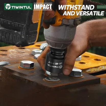 1-1/4" Shallow Impact Socket 1/2" Drive for Trucks and Trailers | 6 Point Design Impact Socket, Heat-Treated CR-MO Steel, SAE Size, Axle Nut Socket for Easy Removal of Axle Shaft Nuts - size: 1-1/4" (Standard)