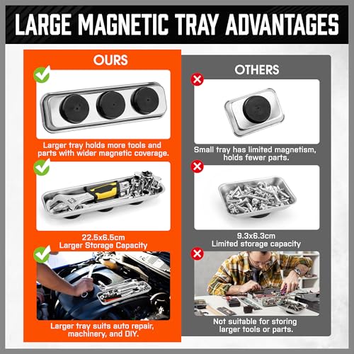 HORUSDY 5-PIECE Magnetic Pickup Tools Set, Include 15LB, 10LB, 3LB, 1.5LB Magnet Sticks, Rust-Proof Magnetic Tray, Telescoping Design for Mechanics, Automotive, DIY, Gifts for Men, Dad, Husband - style: 5-PIECE Magnetic Pickup Tools Set