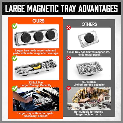 HORUSDY 5-PIECE Magnetic Pickup Tools Set, Include 15LB, 10LB, 3LB, 1.5LB Magnet Sticks, Rust-Proof Magnetic Tray, Telescoping Design for Mechanics, Automotive, DIY, Gifts for Men, Dad, Husband - style: 5-PIECE Magnetic Pickup Tools Set