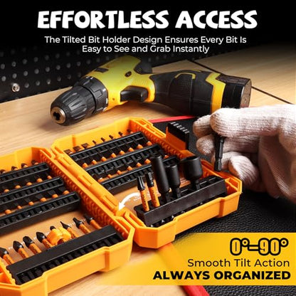 MulWark 63-Piece Impact Driver Bit Set, Impact Rated S2 Steel Impact Bit Set with Color-Coded Torx Bit and Magnetizer, Professional Tool Kit for Impact Drivers, DIY, and Construction - style: 63PC screwdriver bit set