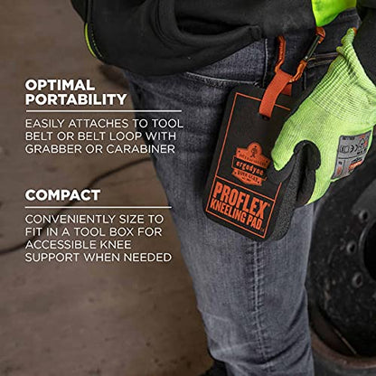 Ergodyne ProFlex 365 Mini Kneeling Pad with Glove Grabber, 4" x 6" x 1, Black - style: Pad with Glove Clip