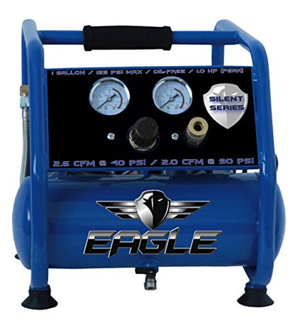 Silent 1 Gal. 115-Volt Co Electric 1 HP Oil Free Air Compressor - size: 1 Gallon/EA-3000, style: Hot Dog