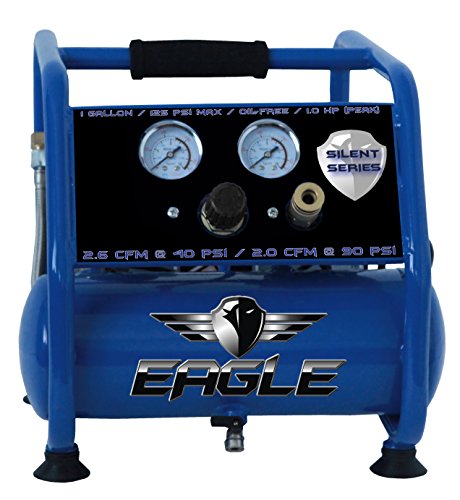 Silent 1 Gal. 115-Volt Co Electric 1 HP Oil Free Air Compressor - size: 1 Gallon/EA-3000, style: Hot Dog