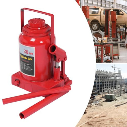 30 Ton Hydraulic Bottle Jack, Hydraulic Stubby Low Profile Welded Car Double Ram Welded Hydraulic Car Bottle Jack for Repair Vehicle, Truck, 66138lbs - style: 30 Ton
