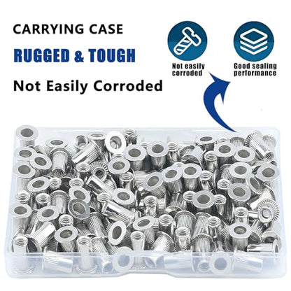 40Pcs M8 Rivet Nuts, 304 Stainless Steel Flat Head Rivnut Threaded Insert Nutsert - color: Silver, size: M8