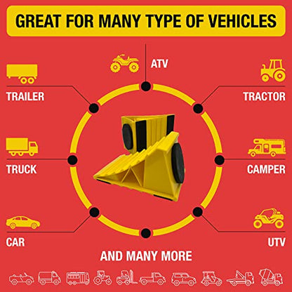THD MagChocks - Magnetic Wheel Chocks - RV Wheel Chocks for RV Trailer - RV Tire Chocks, Trailer Wheel Chocks and Camper Wheel Chocks Rubber Wheel Chock for Heavy-Duty Security (2pk)