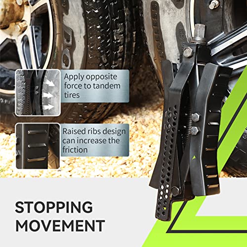 RVMATE RV Camper Wheel Chock Stabilizer Scissor, X Chocks (2 Packs) | for RV Travel Trailer Tires, X Chock for Locking Tandem Wheels When Parked on Uneven Surfaces, Black. - color: Black