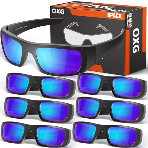 OXG Safety Glasses Protective Eyewear Men Women, ANSI Z87.1 Work Glasses Scratch Impact Resistant for Industrial Shooting - color: Multicolor