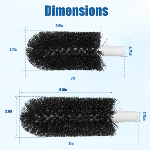 BRS-1722 Glass Washer Replacement Brush Set Part(4 pcs 6-inch Brushes +1 pc 7.5-inch Brush) Compatible with Bar Maid Glass Washer, Replacement SS-100, SS-101, A-200, A-205