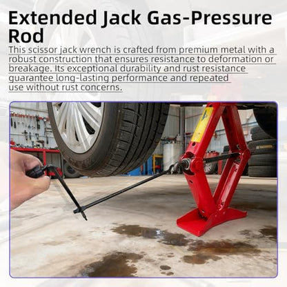 Universal Car Jack Tool Kit, Scissor Jack Handle with Lug Wrench | Tire Wheel Lug Wrench for Travel/Truck/Vans, with Storage Bag, 360° Swivel, Roadside Emergency Car Tire Replacement