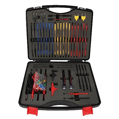 Automotive Circuit Test Leads Kit, 104 Pieces Multimeter Multi Function Electric Probe Test Kit with Black Carrying Case Test Lead Set Wire Connectors Adapter Cables