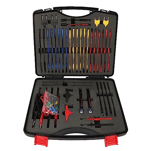 Automotive Circuit Test Leads Kit, 104 Pieces Multimeter Multi Function Electric Probe Test Kit with Black Carrying Case Test Lead Set Wire Connectors Adapter Cables