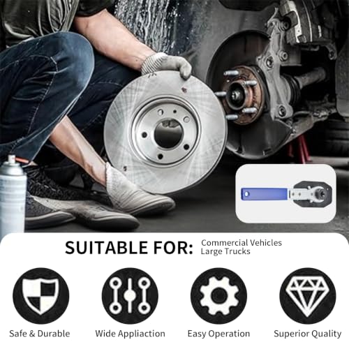 Brake Caliper Compression Tool, Brake Caliper Press, Caliper Piston Spreader, Universal 360° Ratcheting System with 2 Hooks Fits Single/Twin/Quad Disc Calipers for Cars SUV Light Trucks - color: Blue