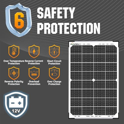 SOLPERK 30W Solar Battery Charger Solar Battery Maintainer + Upgrade 10A MPPT Charge Controller + Adjustable Mount Bracket for Car RV Boat Motorcycle，12V Waterproof Solar Panel Kit Trickle Charging - size: 30W MPPT Kit