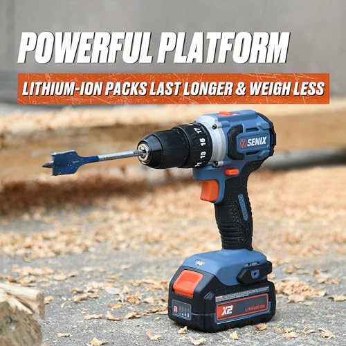 SENIX 20V Max Cordless Drill/Driver Set, Power Tool Kit, Brushless Motor, 1/2-Inch, 2 Variable Speed,Tool Only (PDDX2-M2-0) - style: Drill Tool Only