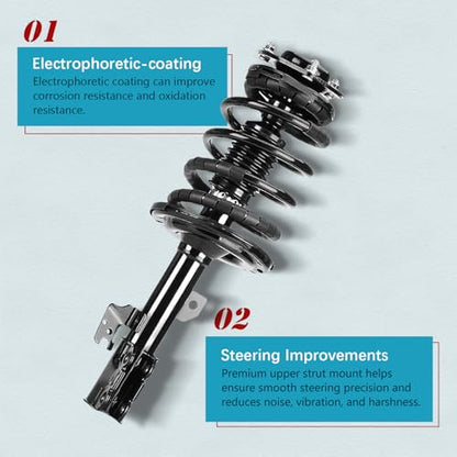 Front Complete Quick Struts for Nissan Altima 2013 2014 2015 2016 2017 2018 | Driver & Passenger Side Shock Absorbers w/Coil Springs Assembly, Set of 2