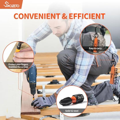 10PCS Commonly Used Screwdriver Bit Set,S2 Steel Magnetic Impact Bit | 1/4" Hex Shank Magnetic Drive Guide(Length:3.15"),Screwdriver Bit Set with 10-Hole Bit Holder and Storage Box - size: 10PCS bits + 1PC Drive Guide