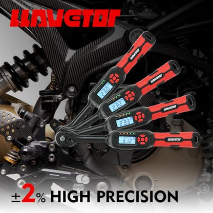 3/8" Digital Torque Wrench 2-45 Ft.lb (±2%), 68PCS Small Digital Torque Wrench Set with Short Handle, Sockets & Adapters for Automotive, Bike, Motorcycle Machinery Repair - size: 68pcs