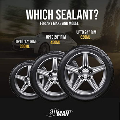 Airman Tire Repair Sealant 450ml UNIBOTTLE - Tire Sealant for Car Tire Repair, Flat Tire Repair Kit Alternative, Works with Any Tire Compressor, Emergency Tire Puncture Repair, TPMS Safe