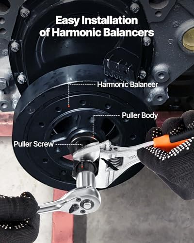 VEVOR Harmonic Balancer Puller Removal & Install Tool Kit, All-Steel Harmonic Balancer Installer Set Tool Kit for Removing and Installing of Balancers, Flywheels, Crankshaft Pulleys, Steering Wheels - color: harmonic balancer puller installer set