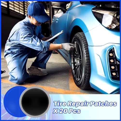 Tallew 300 Pcs Heavy Duty Tire Patches Radial Patch Round Fast Repair Cold Tyre Puncture Repair Kit for Car Truck Motorcycle Automobile Bike Inner Tire (42 mm) - size: 42 mm