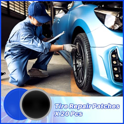 Tallew 300 Pcs Heavy Duty Tire Patches Radial Patch Round Fast Repair Cold Tyre Puncture Repair Kit for Car Truck Motorcycle Automobile Bike Inner Tire (42 mm) - size: 42 mm