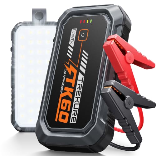 TREKURE Car Battery Jumper Starter Portable 5000A, Portable Car Jump Starter up to 10L Gas or 8L Diesel Engine, Jump Box, Jumper Cables for Car Battery, Magnetic Build, 2000LM Flashlight, Power Bank