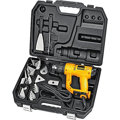 DEWALT Classic Heat Gun with LCD Display & Hard Case/Accessory Kit (D26960K), Yellow