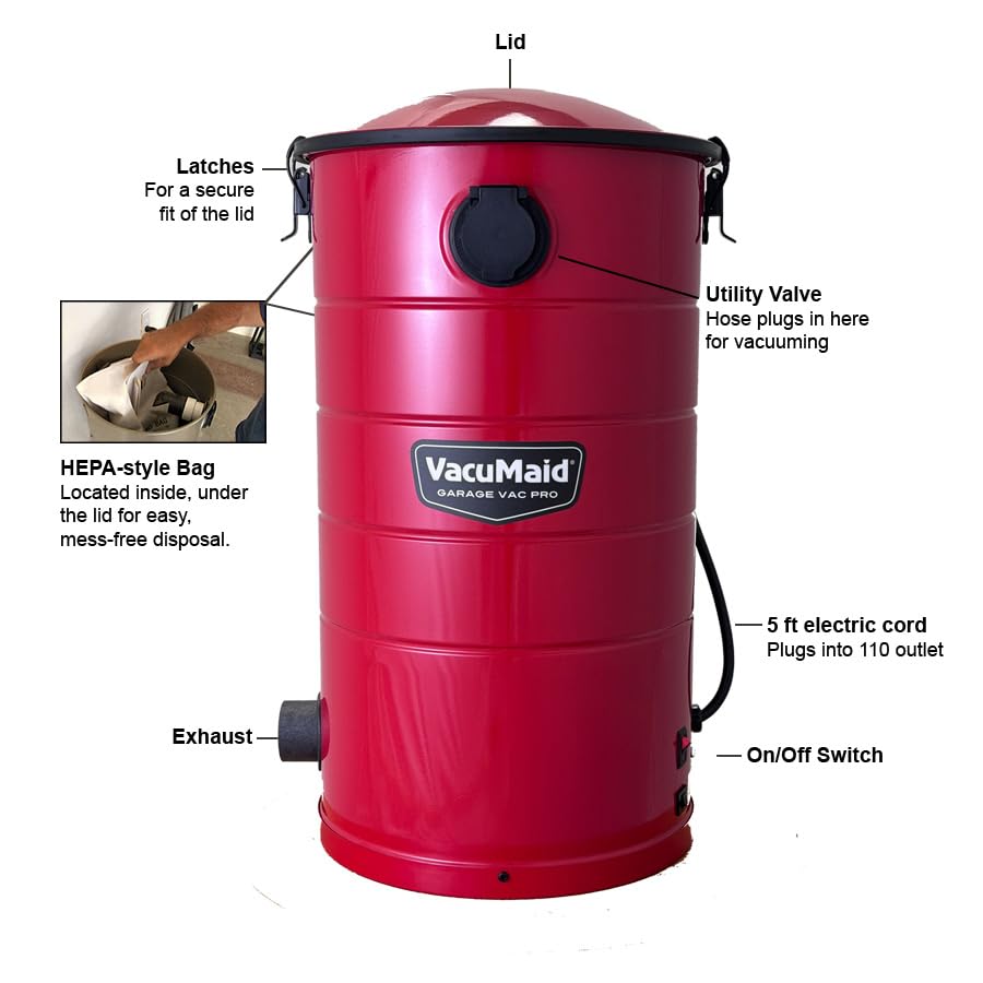 GV50RPRO Professional Wall Mounted Garage and Car Vacuum with 50 ft. Hose and Tools