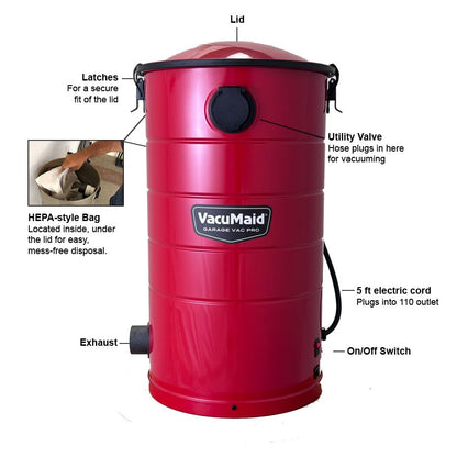 GV50RPRO Professional Wall Mounted Garage and Car Vacuum with 50 ft. Hose and Tools