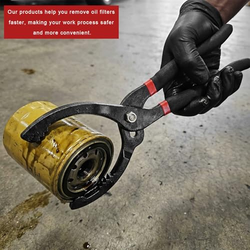 12" Adjustable Oil Filter Pliers, 3-Position Car Oil Filters Removal Specialty Tool w/ 15° Bent Angle Head Design, Auto Filter Wrench for 45-145mm Engine Filters Conduit Fittings