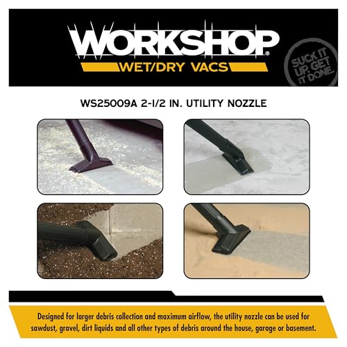 WORKSHOP Wet/Dry Vacs WS25009A 2-1/2-in. Utility Nozzle Vacuum Attachment - size: 2.5 Inch