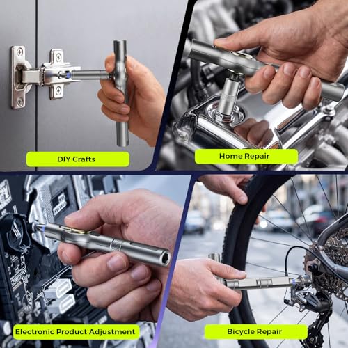 25 in 1 Magnetic Ratchet Screwdriver Set, S2 Steel Bits & 7 CR-V Sockets, Flexible Shaft, Magnetic Multi Bit Screwdriver Kit with Case for Furniture, Electronics, Bicycle & Home Repair - size: 25 in 1