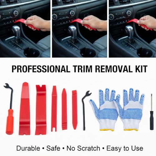 6 PCS Nylon Auto Trim Removal Tool Kit No-Scratch Removal Tool Kit for Car Panel & Audio Dashboard Dismantle Red - color: Red Trim Removal Tool