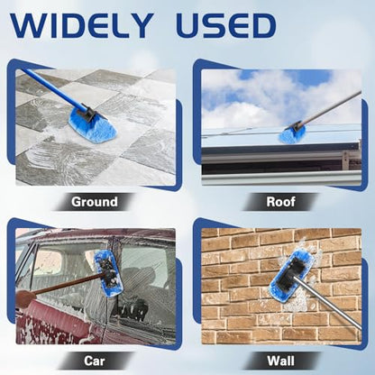 2 Pcs 10" Car Wash Brush Head with Soft Bristles - Gentle on Paint, Compatible with Poles, Perfect for Cars, Trucks, RVs, Boats, Decks, and More (Blue) - color: 2 PCS