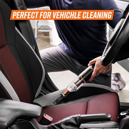 Armor All AA07V2 0901 Cordless Car Vacuum Handheld Mini Vacuum Cleaner for Car Interior Home, Orange - style: Cordless