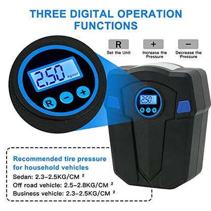 Tire Repair Kit, Tire Inflator Portable Air Compressor, Heavy Duty Flat Tire Repair Kit With 12V Air Pump For SVU, Car, Motorcycle, Truck, RV And Other Tire Repair