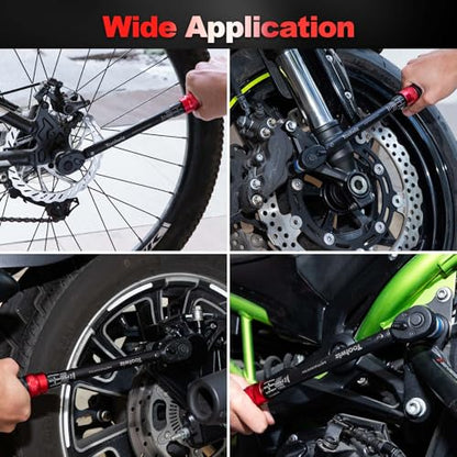 Toolwiz 3/8-Inch Drive Click Torque Wrench 5-45 Ft-Lb/6.8-61 Nm | ±3% High Accuracy Dual Direction Adjustable 72 Tooth Torque Wrenches Tool for Bike, Motorcycle, MTB, Car Repair