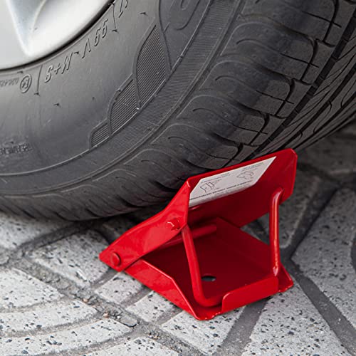 BIG RED AD4664 Torin Steel Safety Wheel Chock: Foldable Tire Stop, Red, 1 Pair, 10.52 x 8.48 x 8.99 cm