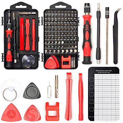 SHARDEN 122 in 1 Precision Screwdriver Set With CR-V Steel Bits(Red) | Magnetic Repair Tool Kit with Case for Repair Computer, Phone, PC, Cellphone, Laptop, Game Console, Watch, Glasses etc - color: Red