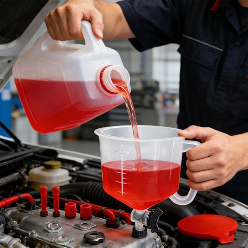 15Pcs Radiator Coolant Funnel Kit, No-Spill Bleeder Funnel with 5 Adapters