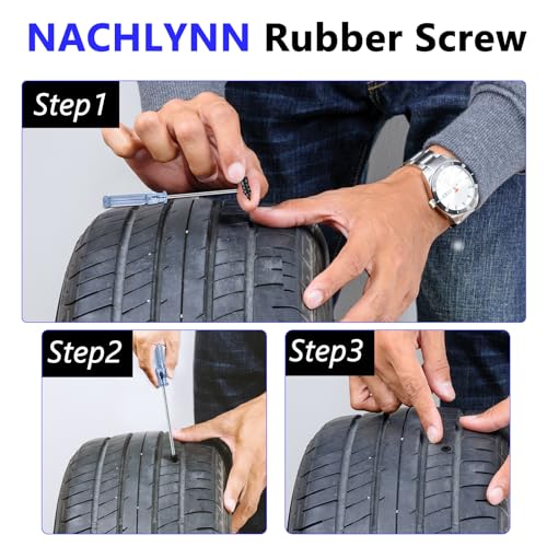 NACHLYNN 100 Pcs Tire Repair Nails Rubber Screw Tool Self-Service Tire Repair Nail Self-Tapping Screw for Car Motorcycle Truck