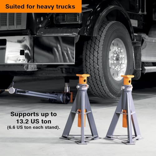 13.2-ton Professional Jack Stands (X2), Suited for Heavy Trucks, Lifting Range up to 29 5/8'', Sold in Pair. - size: 13.2-Ton professional Jack Stands
