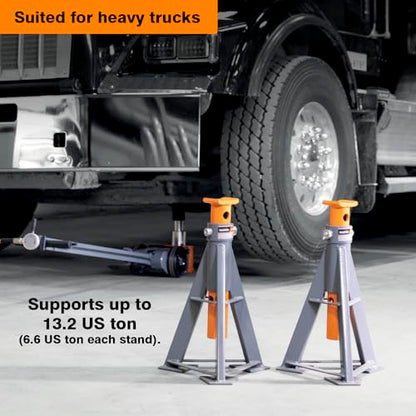 13.2-ton Professional Jack Stands (X2), Suited for Heavy Trucks, Lifting Range up to 29 5/8'', Sold in Pair. - size: 13.2-Ton professional Jack Stands