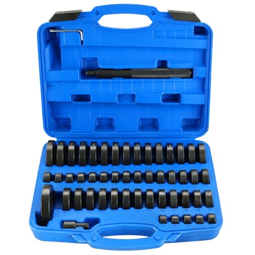 52 in 1 Custom Bushing Bearing Seal Driver Set | 52PCS Transmission Wheel Axle Bearing Race Seal Installer Remover Bearing Press Tool Kit Bushing Removal Puller Set