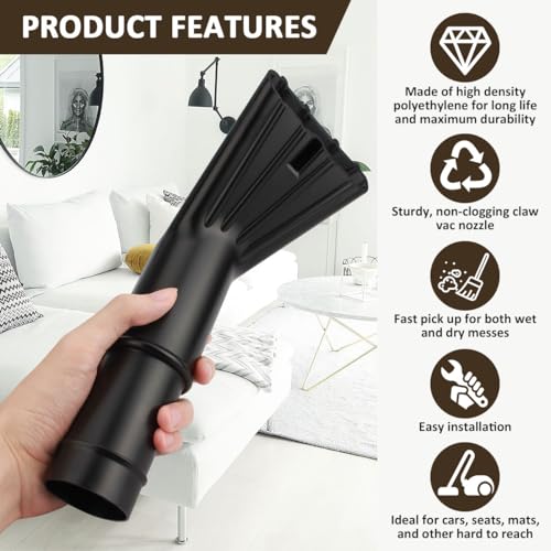 Vacuum Claw Nozzle 2" x 12" for Wet/Dry Utility Shop Vac Cleaning Auto Car Cars RV's Home Claw Nozzle SCN2 - style: 1 PACK
