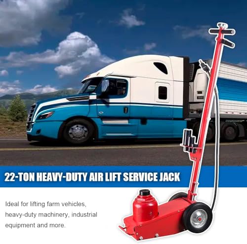 22 Ton Air Hydraulic Floor Jack Combo, Heavy-Duty Pneumatic Service Jack Set for Truck, SUV, Bus & Farm Equipment, Fast Lifting, Low Profile Air Jack for Shop & Garage