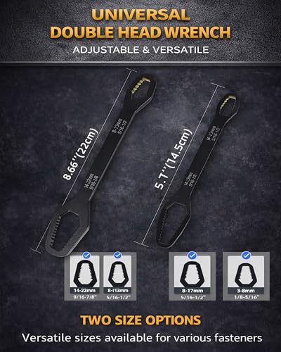 Universal Car Torx Wrench, Universal Self Adjusting Wrench, Double Ended Torx Wrench, Adjustable Double-Sided Wrench, 8-22mm Universal Wrench Receive for Home Car Repair (F(2pcs)) - color: F(2pcs)